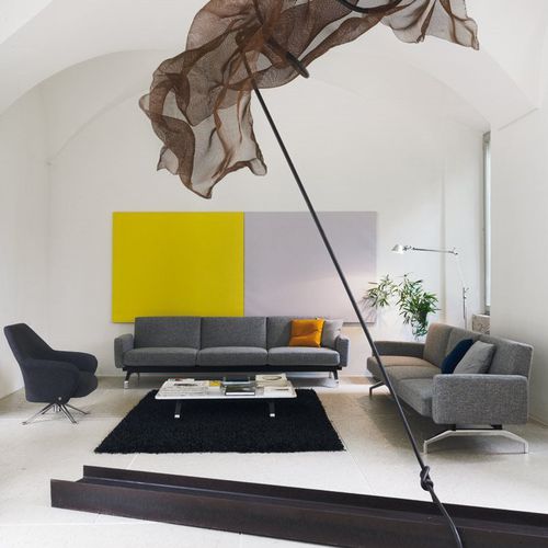 Divano modulare - PONS D011 - TECNO - contemporaneo / in tessuto / in pelle