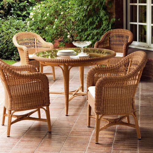 Tavolo da pranzo contemporaneo - ALGA - POINT - in fibre sintetiche / in vetro temprato / con supporto in legno