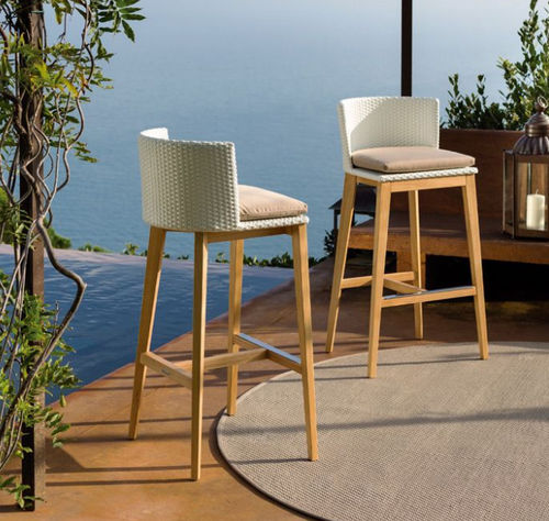 Sedia alta contemporanea - ARC - POINT - da interno / in alluminio laccato / in fibre sintetiche