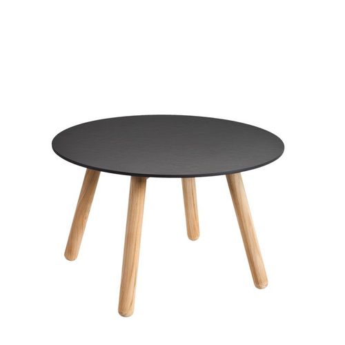 Tavolo d'appoggio contemporaneo - ROUND - POINT - in teak / in porcellana / rotondo