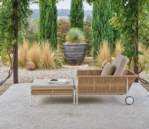 Poltrona contemporanea - WEAVE - POINT - in tessuto acrilico / in corda / in alluminio laccato