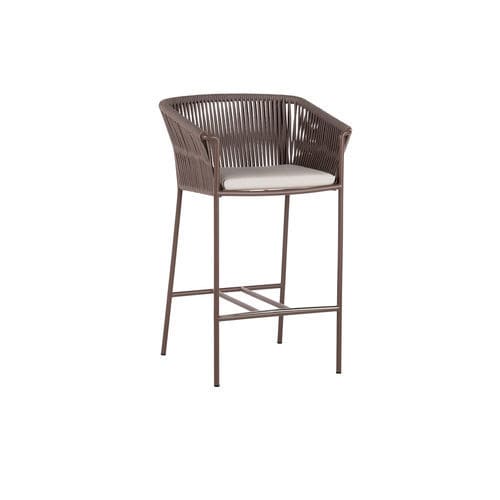 Sedia alta contemporanea - WEAVE - POINT - da interno / in alluminio laccato / in corda