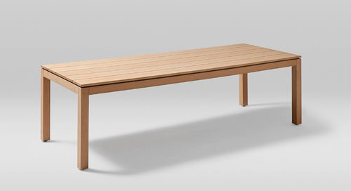 Tavolino basso contemporaneo - KUBIK - POINT - impiallacciato in legno / con supporto in legno / rettangolare