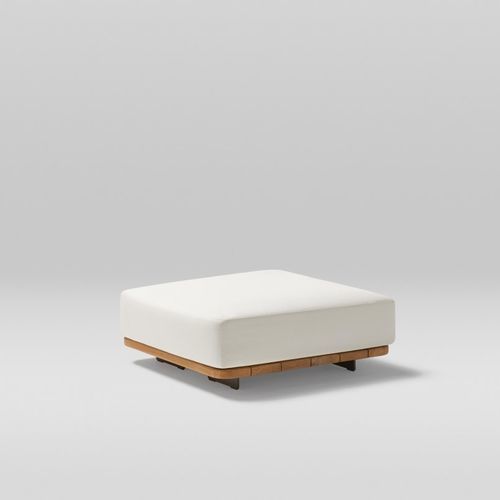 Pouf contemporaneo - PAL - POINT - in teak / in tessuto / in alluminio laccato