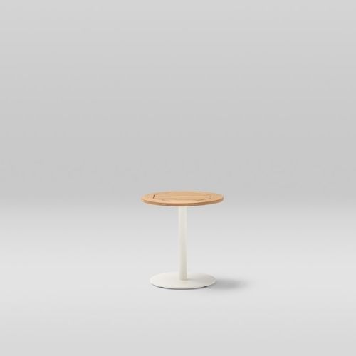 Tavolino basso contemporaneo - LIS - POINT - in alluminio verniciato / in teak / con supporto in alluminio