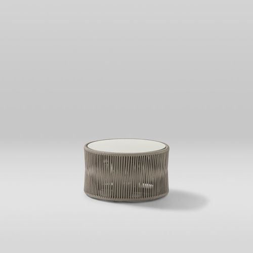 Tavolino basso contemporaneo - WEAVE - POINT - in poliestere / in alluminio / in alluminio