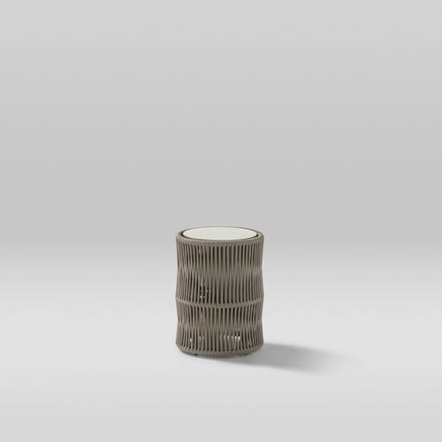 Tavolino basso contemporaneo - WEAVE - POINT - in poliestere / in alluminio / in alluminio