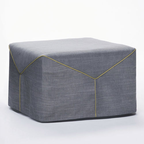 Pouf contemporaneo - AL - BERTO - in tessuto / in pelle / con rivestimento rimovibile