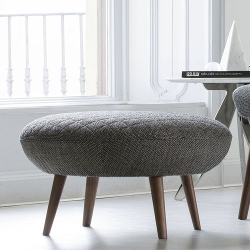 Pouf moderno HANNA BERTO SALOTTI in tessuto / in pelle / in legno