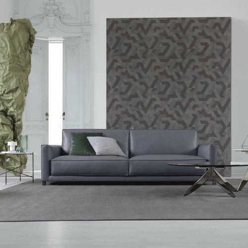 Divano contemporaneo - TOMMY - BERTO - in pelle / con cuscino rimovibile / grigio