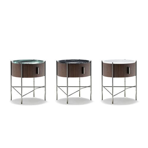 Comodino contemporaneo - ROI - BERTO - in legno / in marmo / con supporto in acciaio