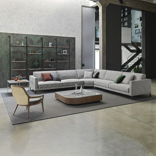 Divano d'angolo - TIME BREAK - BERTO - design / in tessuto / grigio
