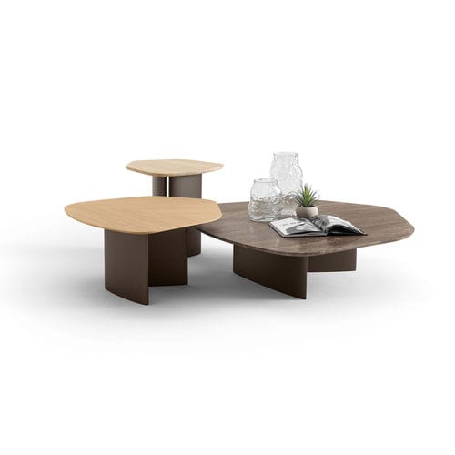 Tavolino basso design originale - NEW PASSENGER  - BERTO - in legno / in metallo / in marmo