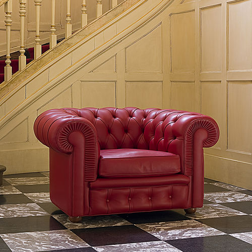Poltrona chesterfield - CHESTER - BERTO - in pelle / in tessuto