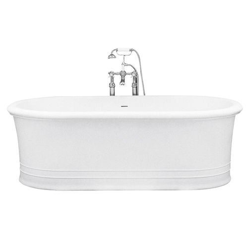 Vasca da bagno ovale - MANHATTAN - GENTRY HOME - da appoggio / in quarzo composito / bianca