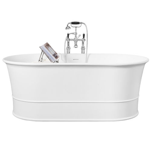 Vasca da bagno ovale - JACQUELINE - GENTRY HOME - da appoggio / in quarzo composito / bianca