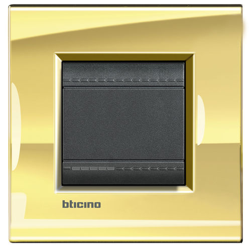 Interruttore a pulsante - LNA4802OA - Bticino - ad incasso / in metallo / classico