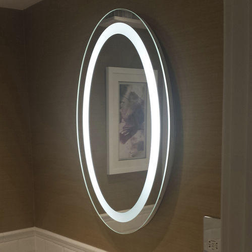 Specchio da bagno a muro - OVALE - MONTELEONE - contemporaneo / ovale / bianco