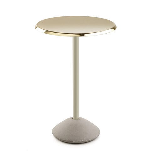 Tavolo alto contemporaneo - BABA - MAXDESIGN - in frassino / in acciaio / rotondo