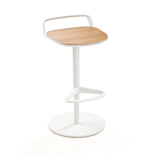 Sgabello da bar contemporaneo - APPIA WORK - MAXDESIGN - in pelle / in ecopelle / con supporto in ghisa di alluminio