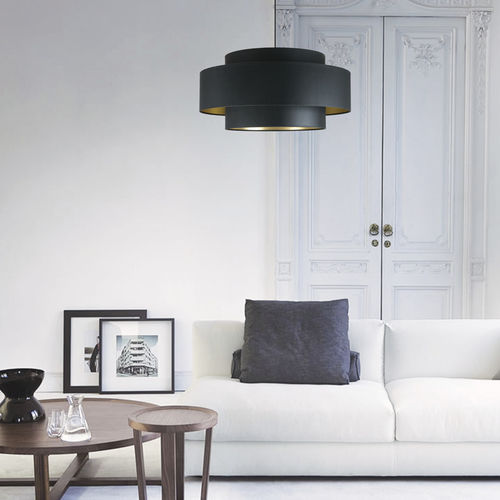 Lampada a sospensione - AROUND - BROSSIER SADERNE - in metallo laccato / in tessuto / contemporanea