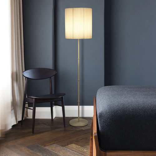 Lampada da terra - HIDEO - BROSSIER SADERNE - in ottone spazzolato / in tessuto / contemporanea