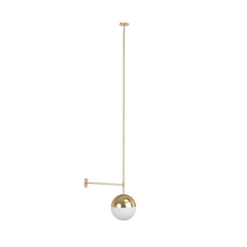 Lampada a sospensione - SAPHIR SIMPLE - BROSSIER SADERNE - in ottone spazzolato / in metallo forato / in vetro opalescente