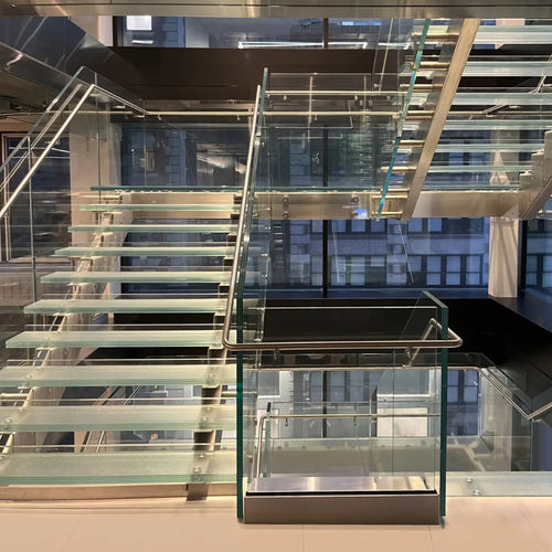 Scala a U - ALMA - Marretti - con gradini in vetro / con struttura in acciaio inossidabile / professionale