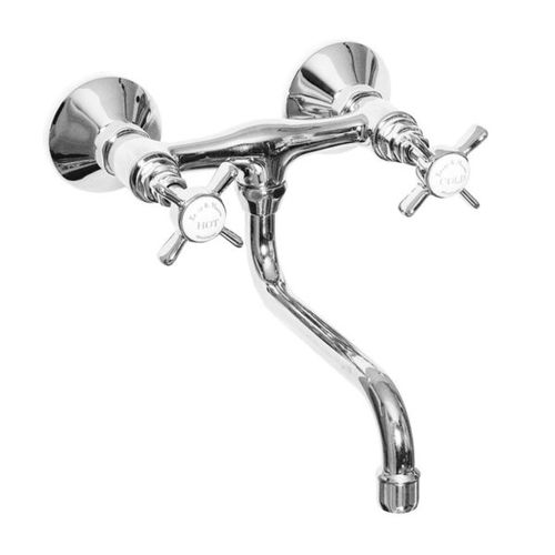 Miscelatore doppio comando per lavabo - NGT714 - Kenny&Mason - da parete / in metallo cromato / da bagno