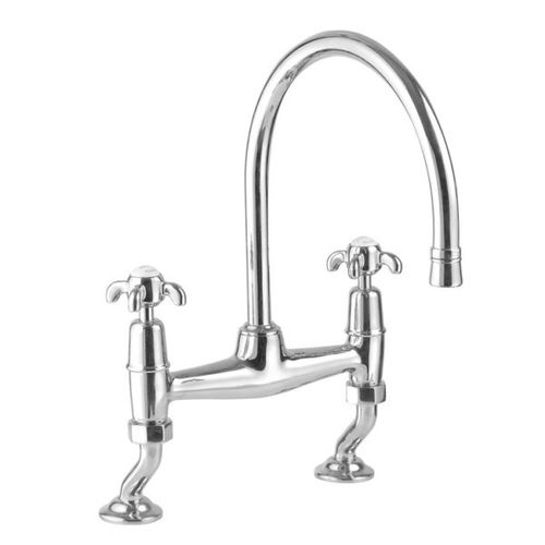 Miscelatore doppio comando da appoggio - NGT1029T  - Kenny&Mason - in metallo cromato / da cucina / 2 fori