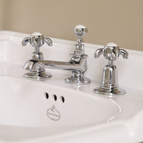 Miscelatore doppio comando per lavabo - NGT1003T - Kenny&Mason - da appoggio / in ottone cromato / in ottone placcato oro