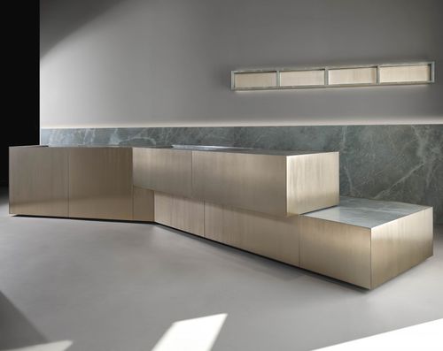 Cucina contemporanea - maya - minotti cucine - in alluminio / senza maniglie / marrone