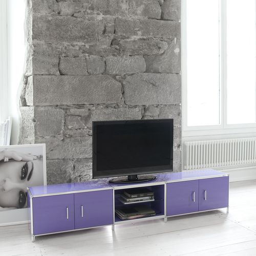 Mobile porta TV contemporaneo - ARTMODUL AG - lowboard / in legno laccato / viola