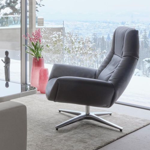 Poltrona relax contemporanea - DS-149 LEJO - de Sede AG - in pelle / in acciaio / con poggiapiedi