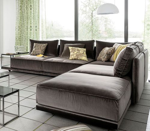 Divano modulare - CUBE LOUNGE - ipdesign - d'angolo / contemporaneo / in tessuto