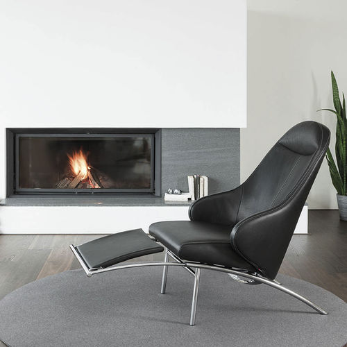 Poltrona relax contemporanea - ROCKY - ipdesign - in pelle / in tessuto / con poggiapiedi