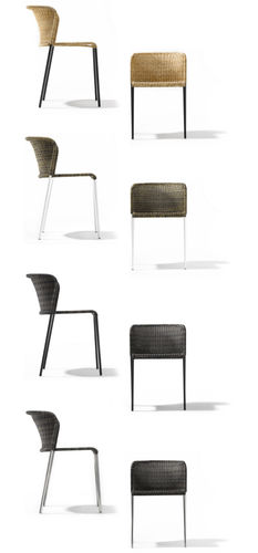 Sedia da ristorante contemporanea - SANTA LUCIA - Richard Lampert - da esterno / in rattan / con supporto in acciaio