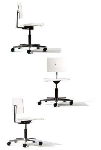 Sedia da ufficio contemporanea - MR. SQUARE - Richard Lampert - in faggio / con rotelle / contract