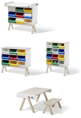 Set tavolo e sedia contemporaneo - FAMILLE GARAGE - Richard Lampert - in legno / per bambini (unisex)