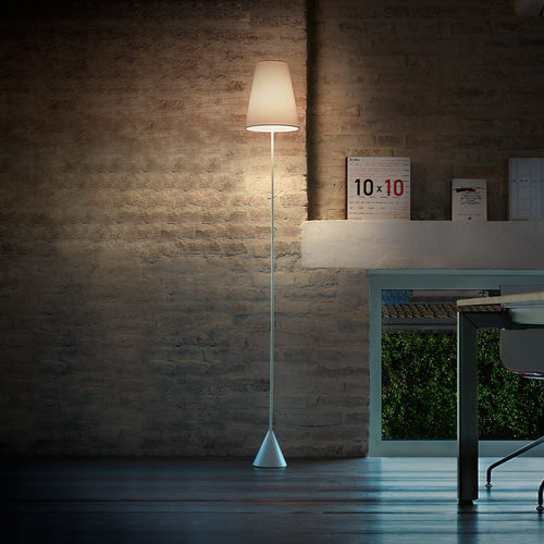Lampada da terra - LUCILLA - modo luce - in metallo / in tessuto / contemporanea