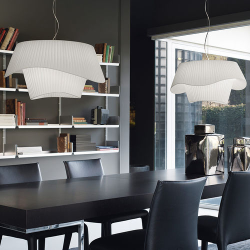 Lampada a sospensione - COCÓ - modo luce - in vetro opalescente / in tessuto / contemporanea
