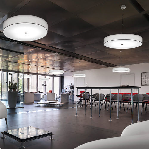 Lampada a sospensione - DISCOVOLANTE - modo luce - in cotone / in Plexiglas® / in PVC