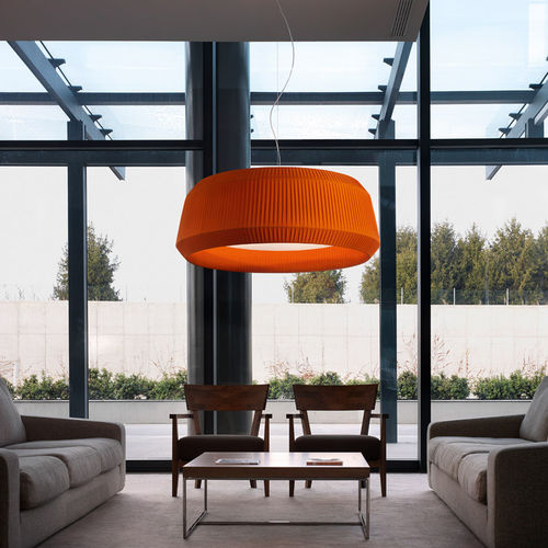 Lampada a sospensione - LOTO - modo luce - in tessuto / in Plexiglas® / contemporanea