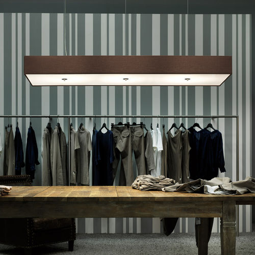 Lampada a sospensione - RETTANGOLO SLIM  - modo luce - in cotone / contemporanea / con cavo