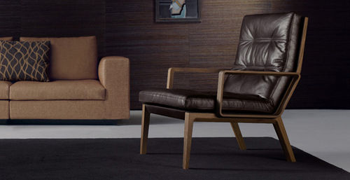 Poltrona contemporanea - ANDOO LOUNGE - Walter Knoll - in pelle / in rovere
