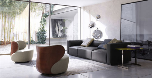 Chauffeuse contemporanea - BAO - Walter Knoll - in pelle / in tessuto