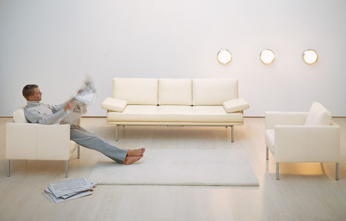 Poltrona contemporanea - LIVING PLATFORM - Walter Knoll - in pelle