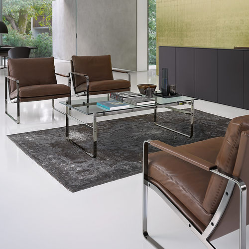 Tavolino basso contemporaneo - FABRICIUS - Walter Knoll - in vetro / in acciaio / rettangolare