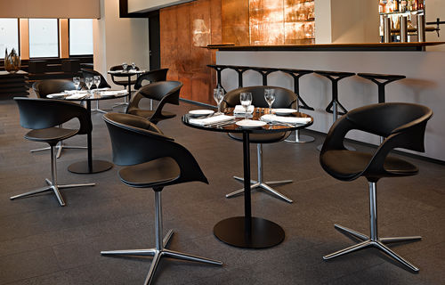 Tavolo contemporaneo - LOX - Walter Knoll - in legno massiccio / con supporto in legno massiccio / rotondo