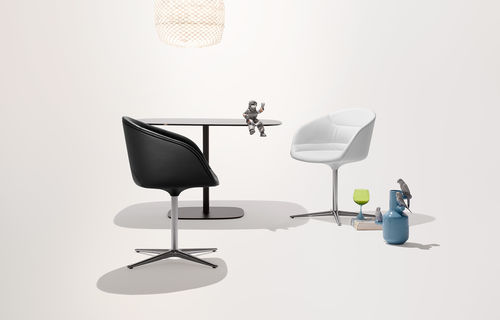 Sedia visitatore contemporanea - KYO - Walter Knoll - in pelle / girevole / contract